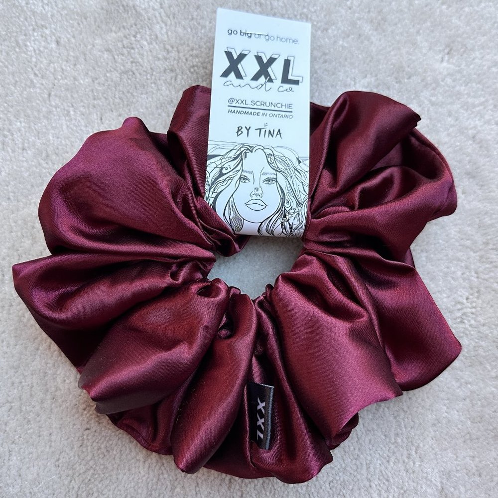 XXL Scrunchie Red Wine Satin Oversized Scrunchie | Veronica XXL